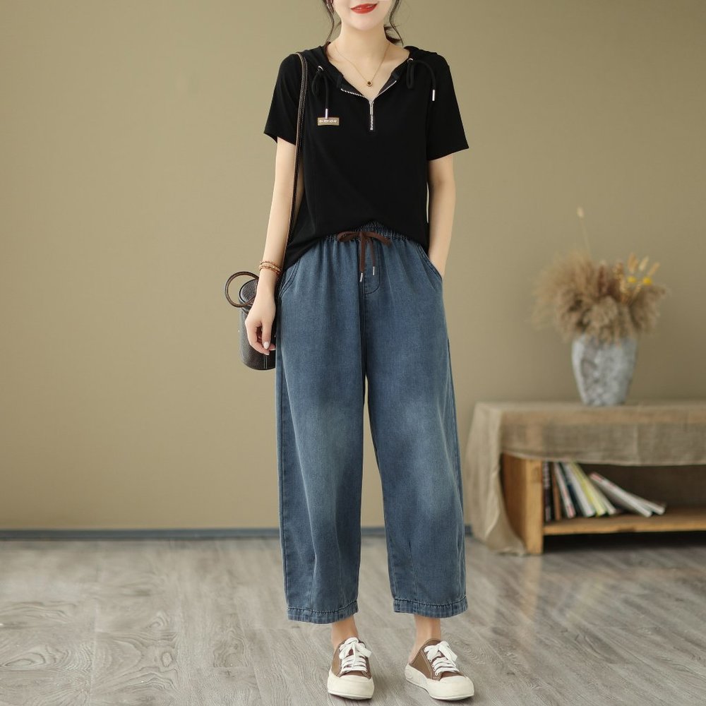 Jeans Women Casual, Jeans Women Pockets, Jeans Women Elastic Waist, Jeans Women